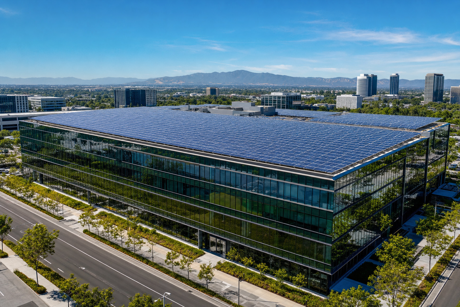 Commercial rooftop solar installation